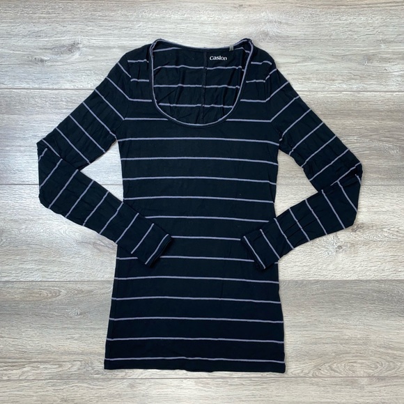 Caslon Modal Shirt Black Small | Extra Long Modal Shirt Size Small - Picture 4 of 11